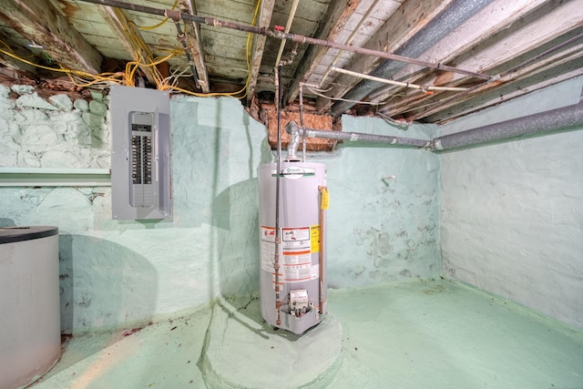 210 W Grove Ave, Michigan Center, MI 49254 - unfinished below grade area with electric panel and water heater
