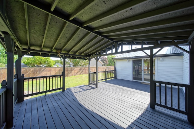 210 W Grove Ave, Michigan Center, MI 49254 - wooden deck featuring a fenced backyard