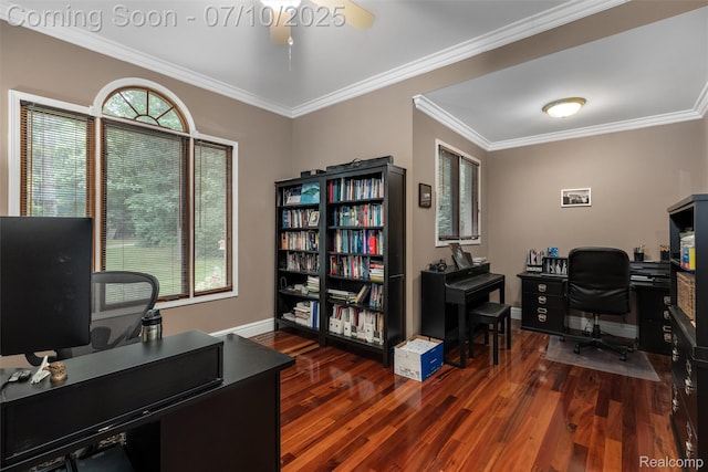 1444 W Clarkston Rd, Lake Orion, MI 48362 - office featuring wood finished floors and crown molding