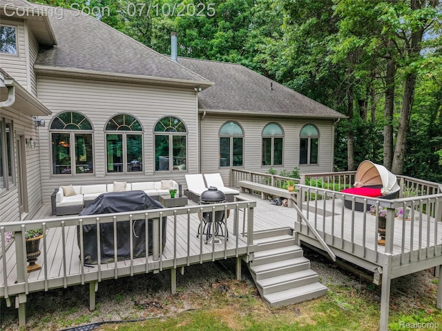 1444 W Clarkston Rd, Lake Orion, MI 48362 - wooden terrace featuring outdoor lounge area