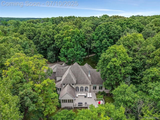 1444 W Clarkston Rd, Lake Orion, MI 48362 - aerial view of property and surrounding area with a forest