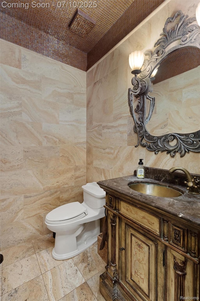 1444 W Clarkston Rd, Lake Orion, MI 48362 - half bath with vanity and tile walls