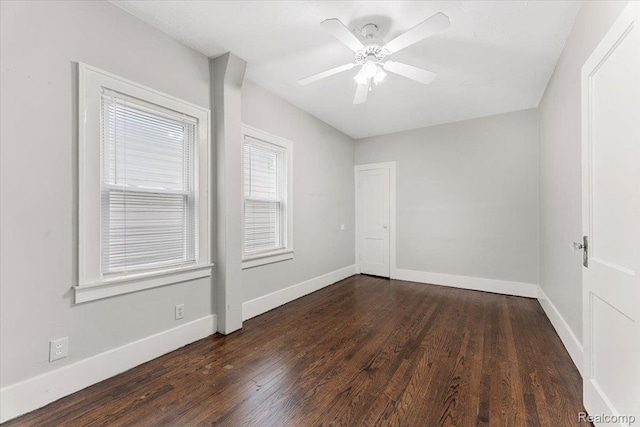 922 Maple, Wyandotte, MI 48192 - spare room with wood finished floors and a ceiling fan