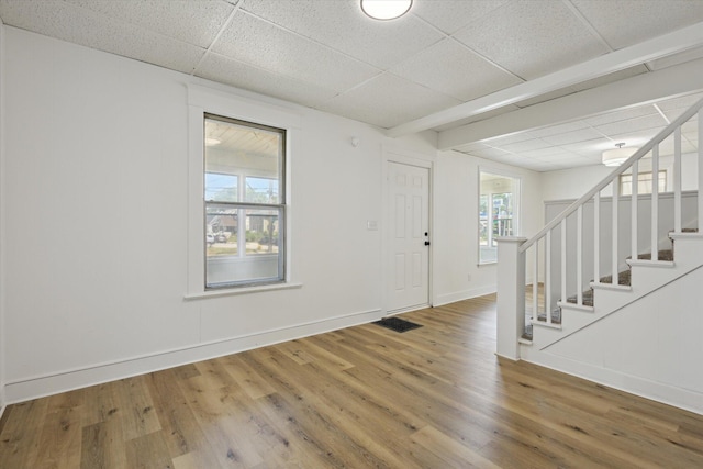 400 Burton St SW, Grand Rapids, MI 49507 - entryway with a paneled ceiling, wood finished floors, and stairs