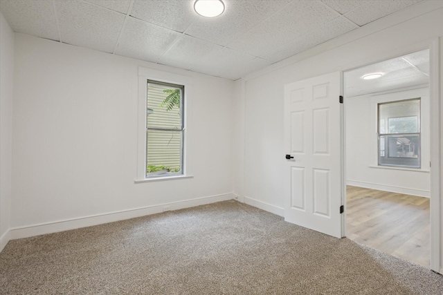 400 Burton St SW, Grand Rapids, MI 49507 - carpeted empty room featuring a paneled ceiling and baseboards