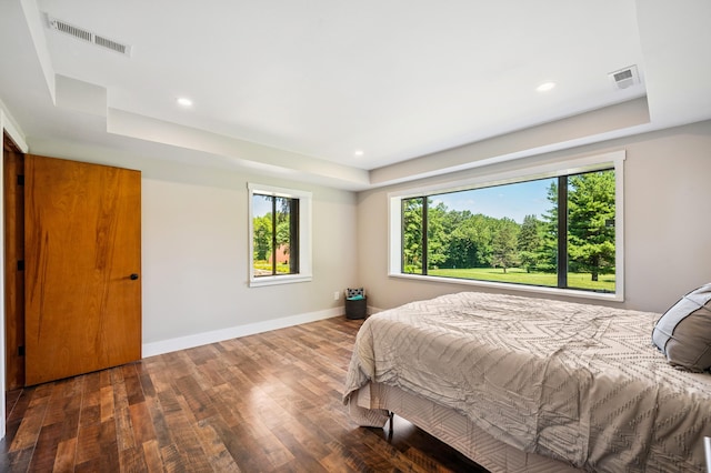3017 Niles Buchanan Rd, Buchanan, MI 49107 - bedroom with a raised ceiling, wood finished floors, and recessed lighting