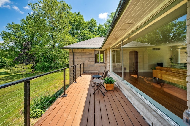 3017 Niles Buchanan Rd, Buchanan, MI 49107 - wooden deck with a lawn
