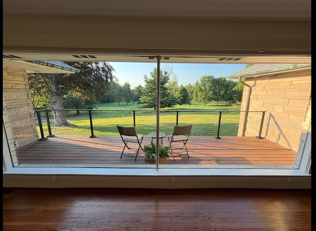 3017 Niles Buchanan Rd, Buchanan, MI 49107 - doorway to outside featuring wood finished floors