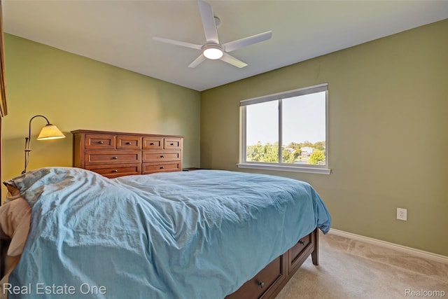 560 Boulder Lake Dr, Oxford, MI 48371 - bedroom with light colored carpet and a ceiling fan