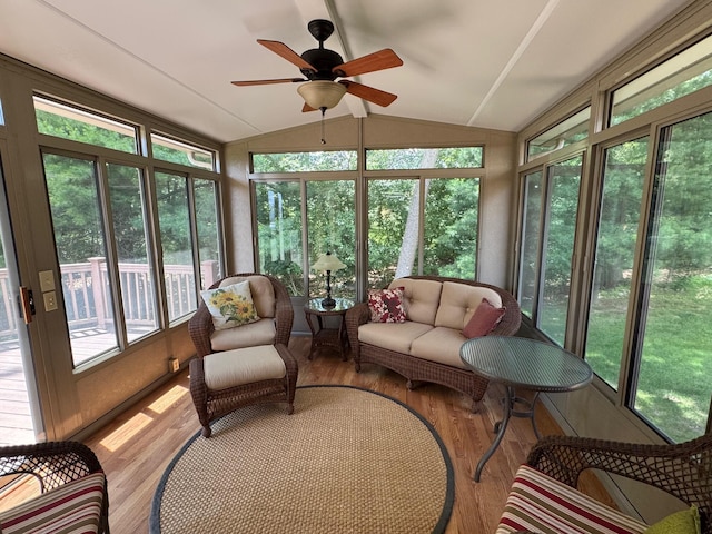 70173 Hillside Ct, Romeo, MI 48065 - sunroom / solarium with lofted ceiling and ceiling fan