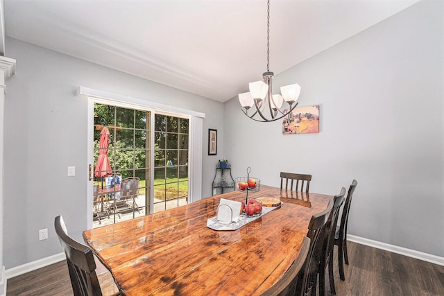 8191 Creekside Dr, Westland, MI 48185 - dining area with dark wood-style floors and a chandelier