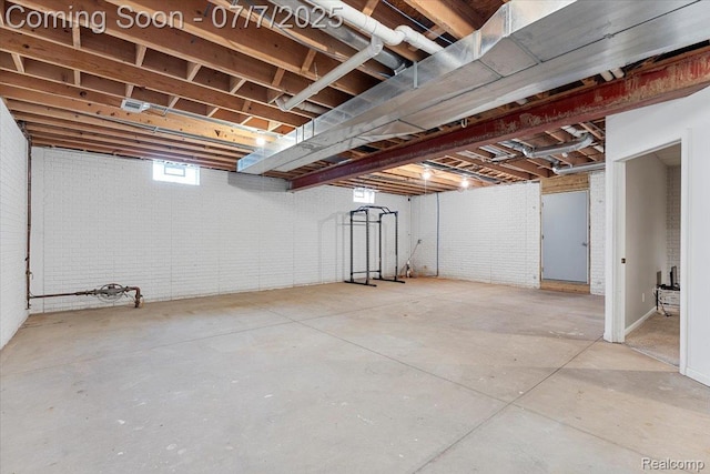 22069 Inkster Rd, Flat Rock, MI 48174 - below grade area featuring brick wall