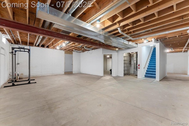 22069 Inkster Rd, Flat Rock, MI 48174 - unfinished below grade area featuring stairs