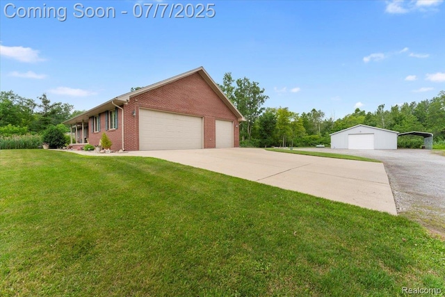 22069 Inkster Rd, Flat Rock, MI 48174 - view of front facade with a front yard and brick siding