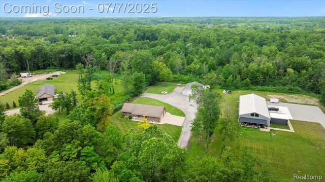 22069 Inkster Rd, Flat Rock, MI 48174 - drone / aerial view of a heavily wooded area