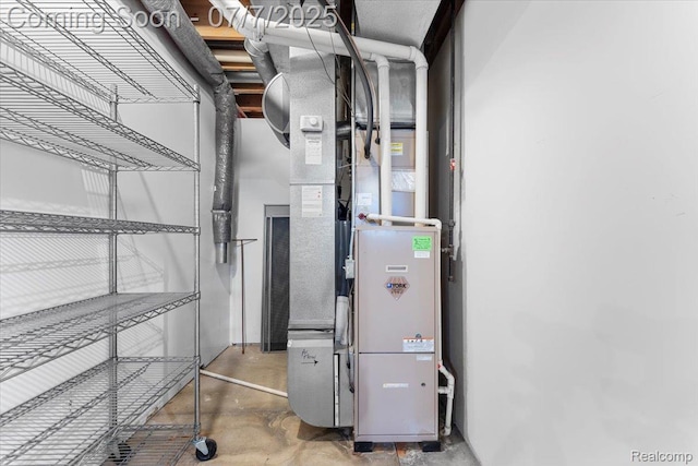 22069 Inkster Rd, Flat Rock, MI 48174 - utility room with heating unit