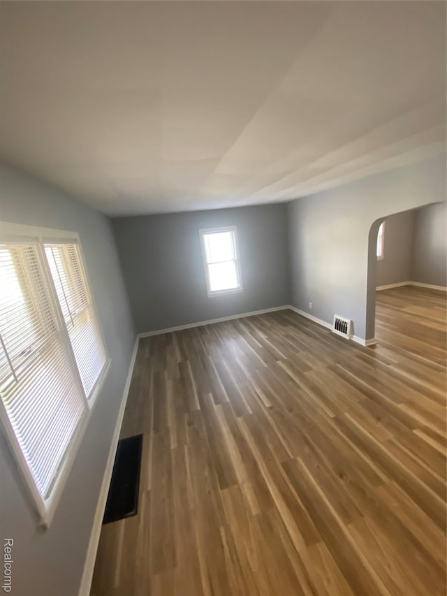 1112 Minnie St, Port Huron, MI 48060 - empty room featuring wood finished floors and arched walkways