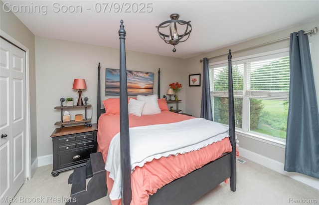 1478 Courtney Ct, Hartland, MI 48353 - bedroom with light colored carpet and a closet