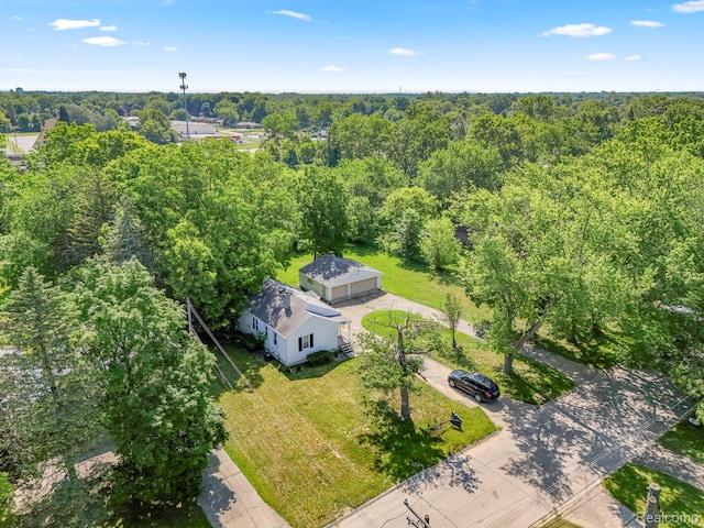 785 Tromley St, Inkster, MI 48141 - aerial view of property and surrounding area with a heavily wooded area