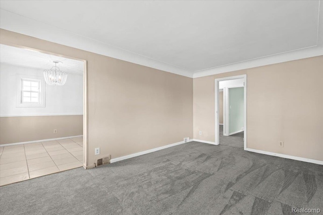 4200 Lois St, Dearborn, MI 48126 - spare room with a chandelier and carpet flooring