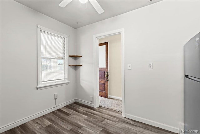 4200 Lois St, Dearborn, MI 48126 - unfurnished dining area featuring wood finished floors and ceiling fan