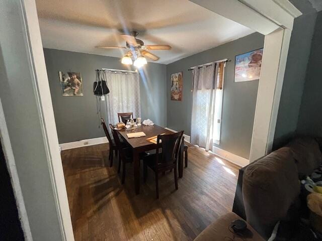166 N Clay St, Coldwater, MI 49036 - dining area featuring wood finished floors and ceiling fan