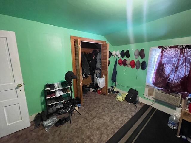 166 N Clay St, Coldwater, MI 49036 - workout area with lofted ceiling and carpet flooring