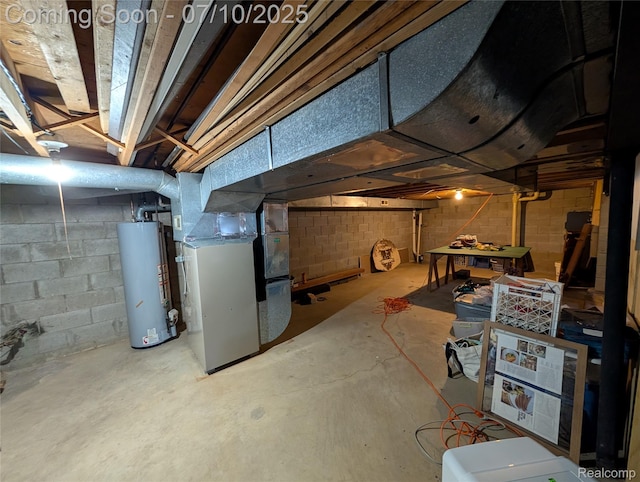 1391 Dye Krest Cir, Flint, MI 48532 - unfinished basement featuring water heater and heating unit