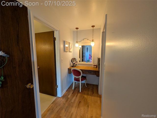 1391 Dye Krest Cir, Flint, MI 48532 - hallway with light wood-style flooring and baseboards