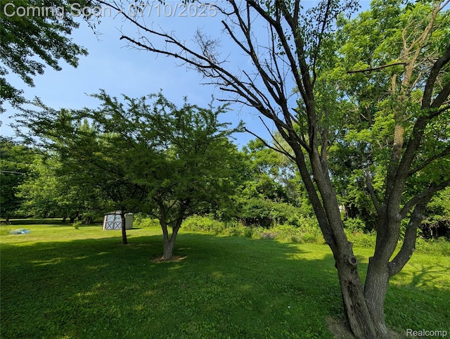 1391 Dye Krest Cir, Flint, MI 48532 - view of grassy yard with a shed