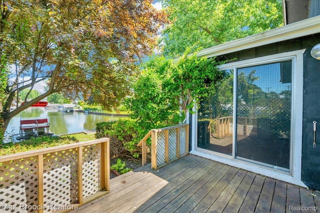 2840 Wall St, Keego Harbor, MI 48320 - wooden deck with a water view