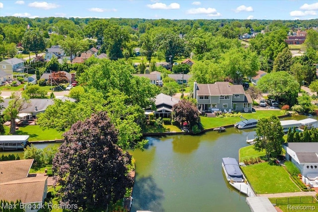 2840 Wall St, Keego Harbor, MI 48320 - aerial perspective of suburban area featuring a large body of water