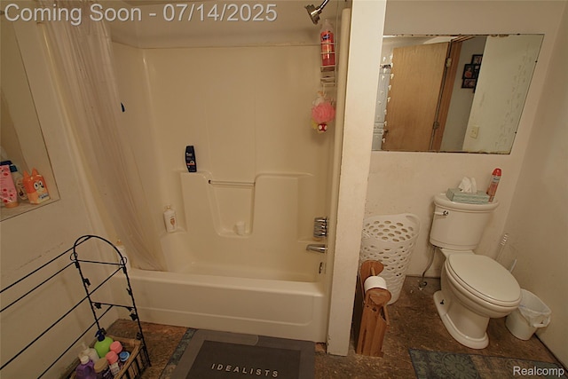 116 N Shiawassee St, Bancroft, MI 48414 - bathroom featuring shower / bath combo with shower curtain and toilet