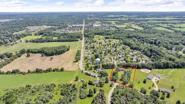 2905 E Munger Rd, Tecumseh, MI 49286 - overview of rural landscape with property parcel outlined