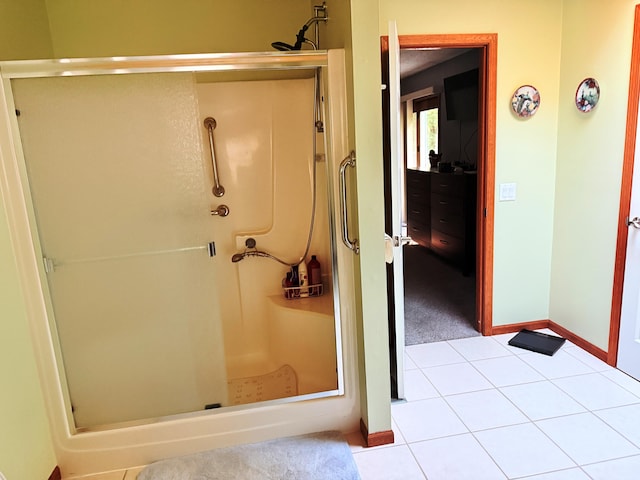 11585 190th Ave, Big Rapids, MI 49307 - bathroom featuring a shower stall and tile patterned flooring