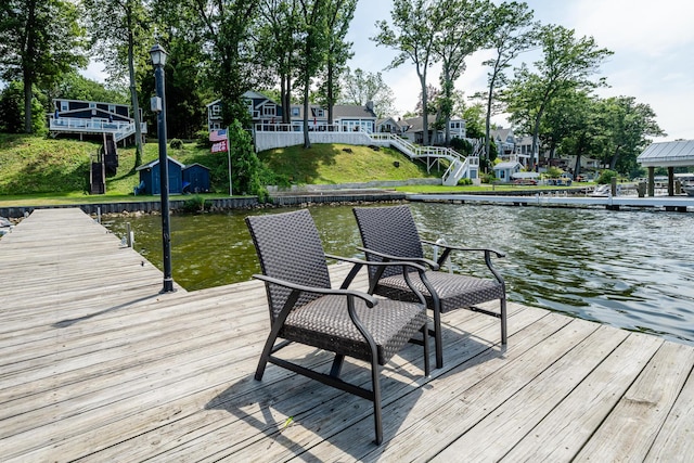 5680 Woodland Ave, Watervliet, MI 49098 - dock area featuring a water view and a residential view