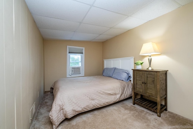 5680 Woodland Ave, Watervliet, MI 49098 - carpeted bedroom with a drop ceiling and cooling unit