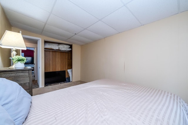 5680 Woodland Ave, Watervliet, MI 49098 - bedroom with a paneled ceiling and carpet flooring