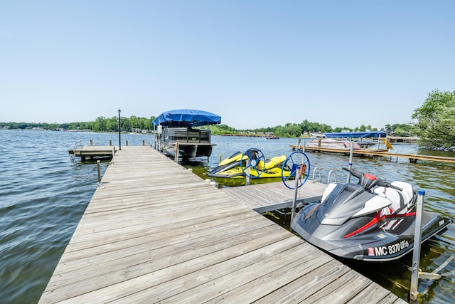 5680 Woodland Ave, Watervliet, MI 49098 - dock with a water view and boat lift
