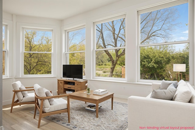 22121 Bedford Rd N, Battle Creek, MI 49017 - living area featuring light wood-style floors and healthy amount of natural light