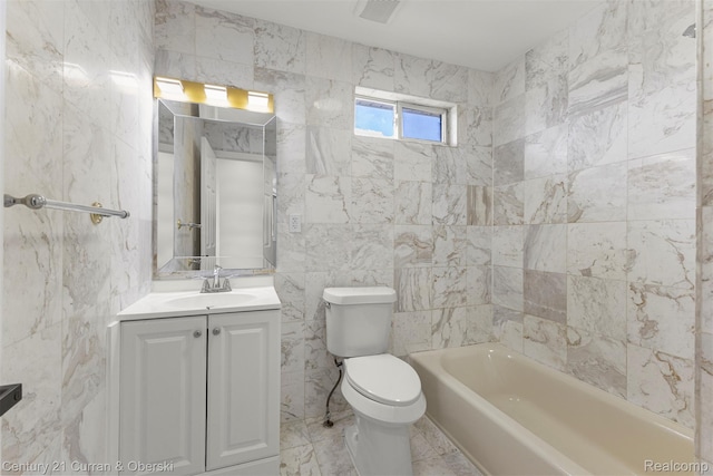 7115 Steadman St, Dearborn, MI 48126 - bathroom with a tub, vanity, and tile walls