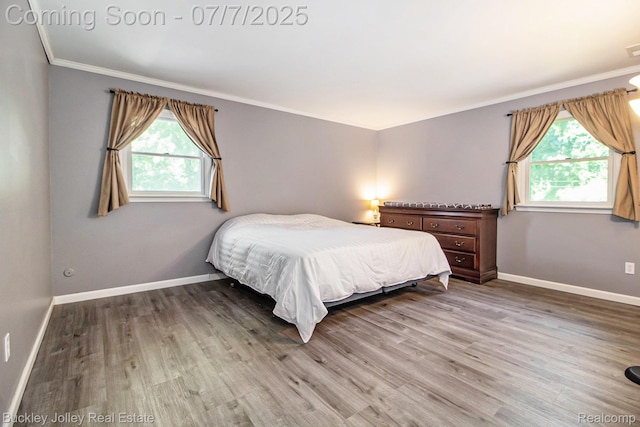 1049 Hillcrest Ave, Brighton, MI 48116 - bedroom featuring multiple windows, crown molding, and wood finished floors