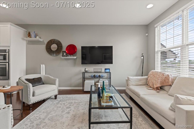 2582 Helmsdale Cir, Rochester, MI 48307 - living area with wood finished floors and recessed lighting