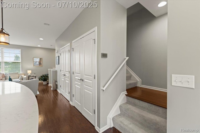 2582 Helmsdale Cir, Rochester, MI 48307 - stairs with wood finished floors and recessed lighting