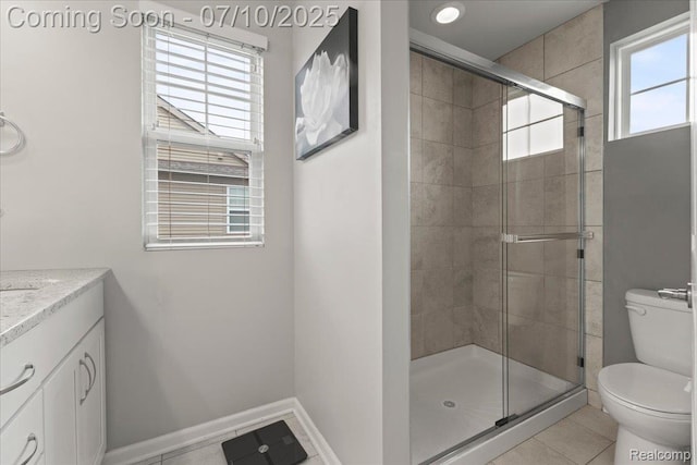 2582 Helmsdale Cir, Rochester, MI 48307 - full bath with tile patterned flooring, vanity, and a stall shower