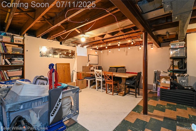 1968 Oxford Rd, Grosse Pointe Woods, MI 48236 - unfinished below grade area with tile patterned floors