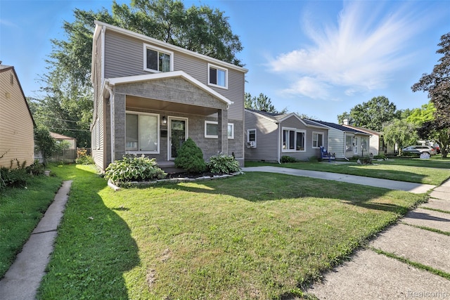 17652 Robert St, Melvindale, MI 48122 - view of front of home with covered porch and a front lawn