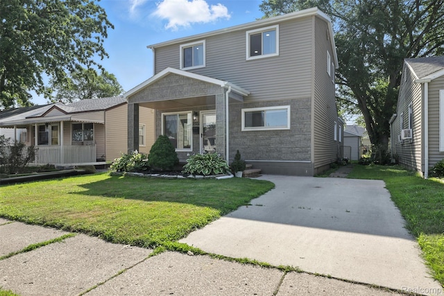 17652 Robert St, Melvindale, MI 48122 - view of front facade with a front lawn and a porch