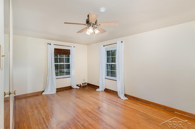 2220 Mershon St, Saginaw, MI 48602 - spare room featuring a ceiling fan and light wood-style flooring