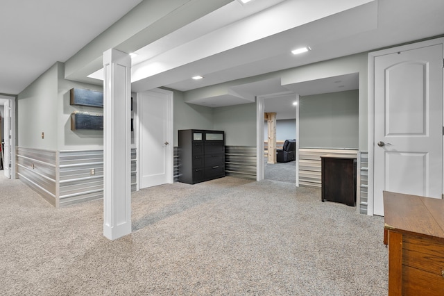 5643 E C Ave, Richland, MI 49083 - finished below grade area featuring carpet floors and wainscoting